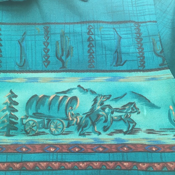 New Covered Wagons Cactus Green Shirt Sz S - Picture 4 of 5